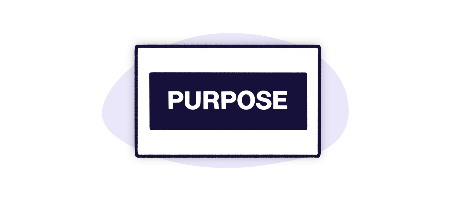 Dashboard with the word purpose in center