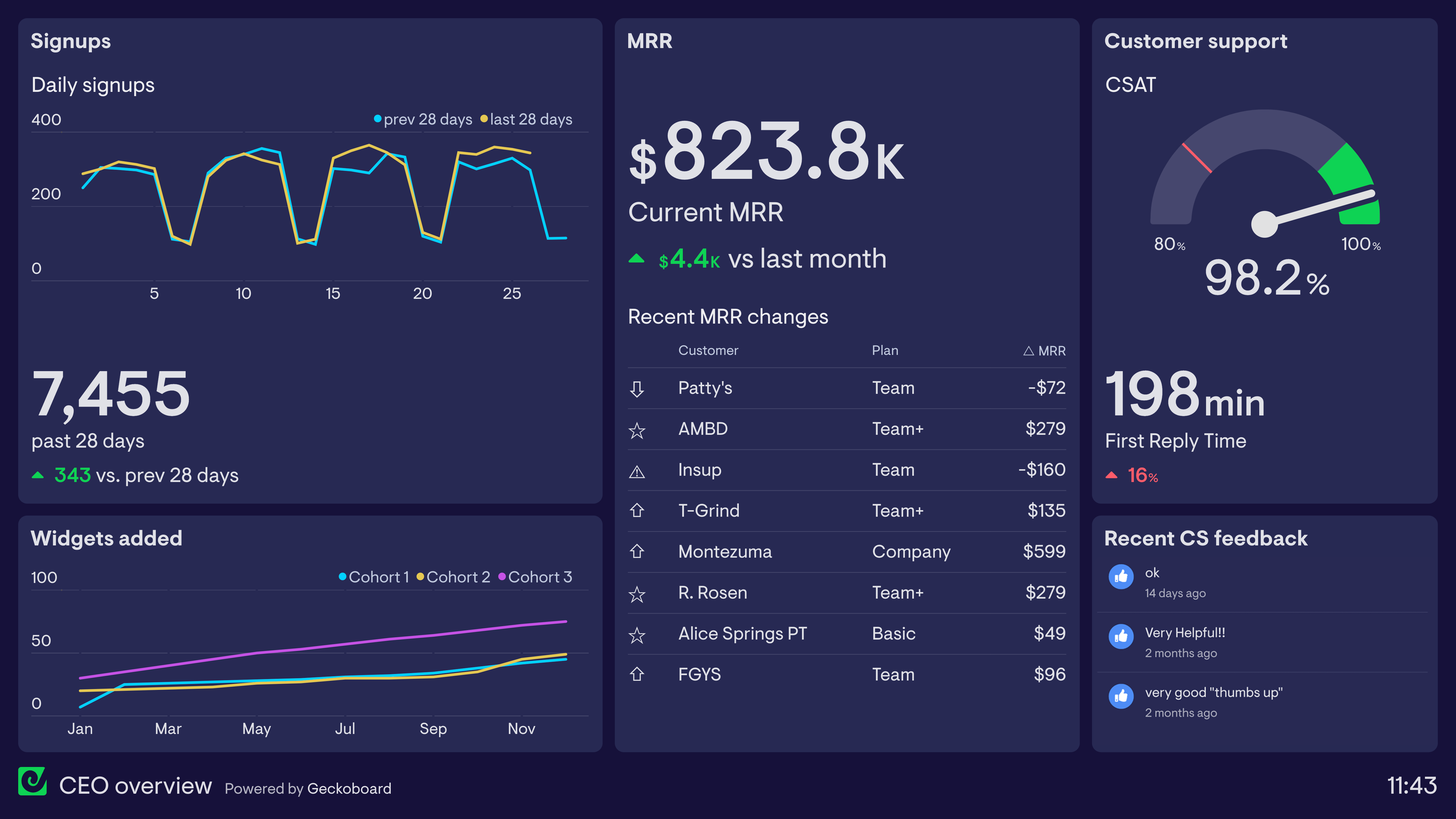 CEO Dashboard Examples